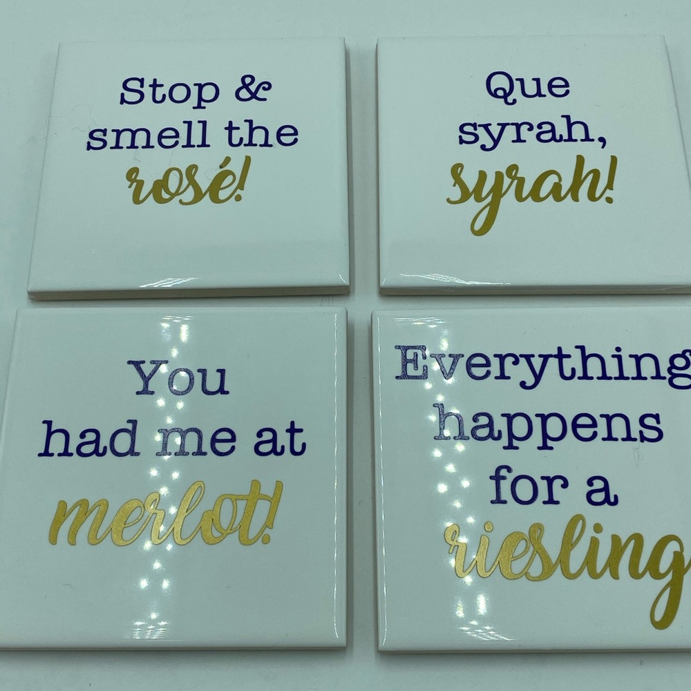 Wine Coasters Set Of 4  “You Had Me At Merlot”